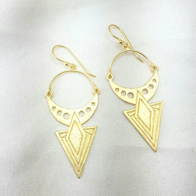 Moroccan gold tribal earrings