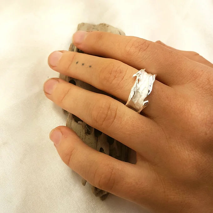 Sterling silver organic ring