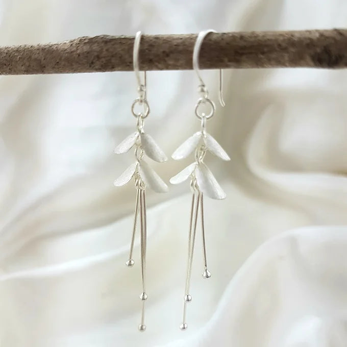 Rose gold & sterling silver double petal earrings