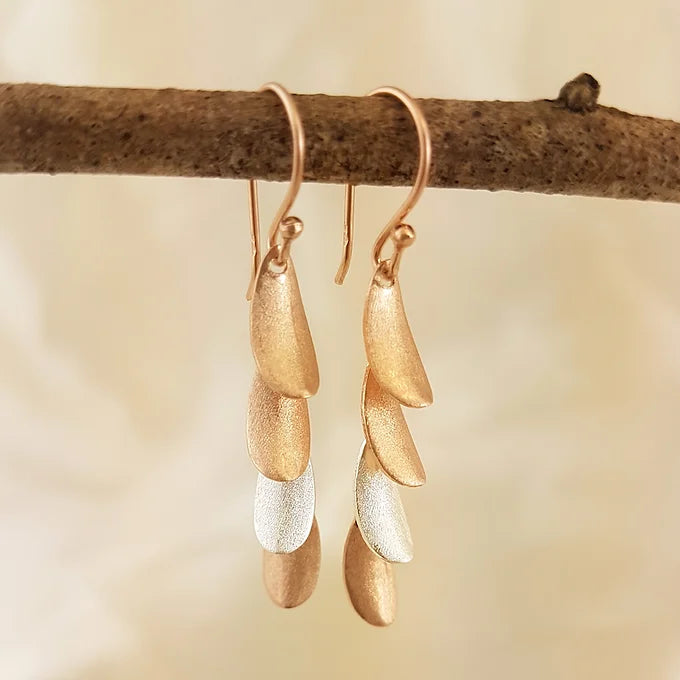 Rose gold & sterling silver Goddess Ceres earrings