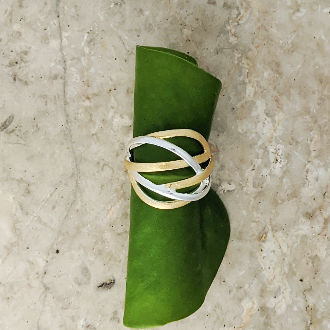 Gold and Silver multi-banded Ring