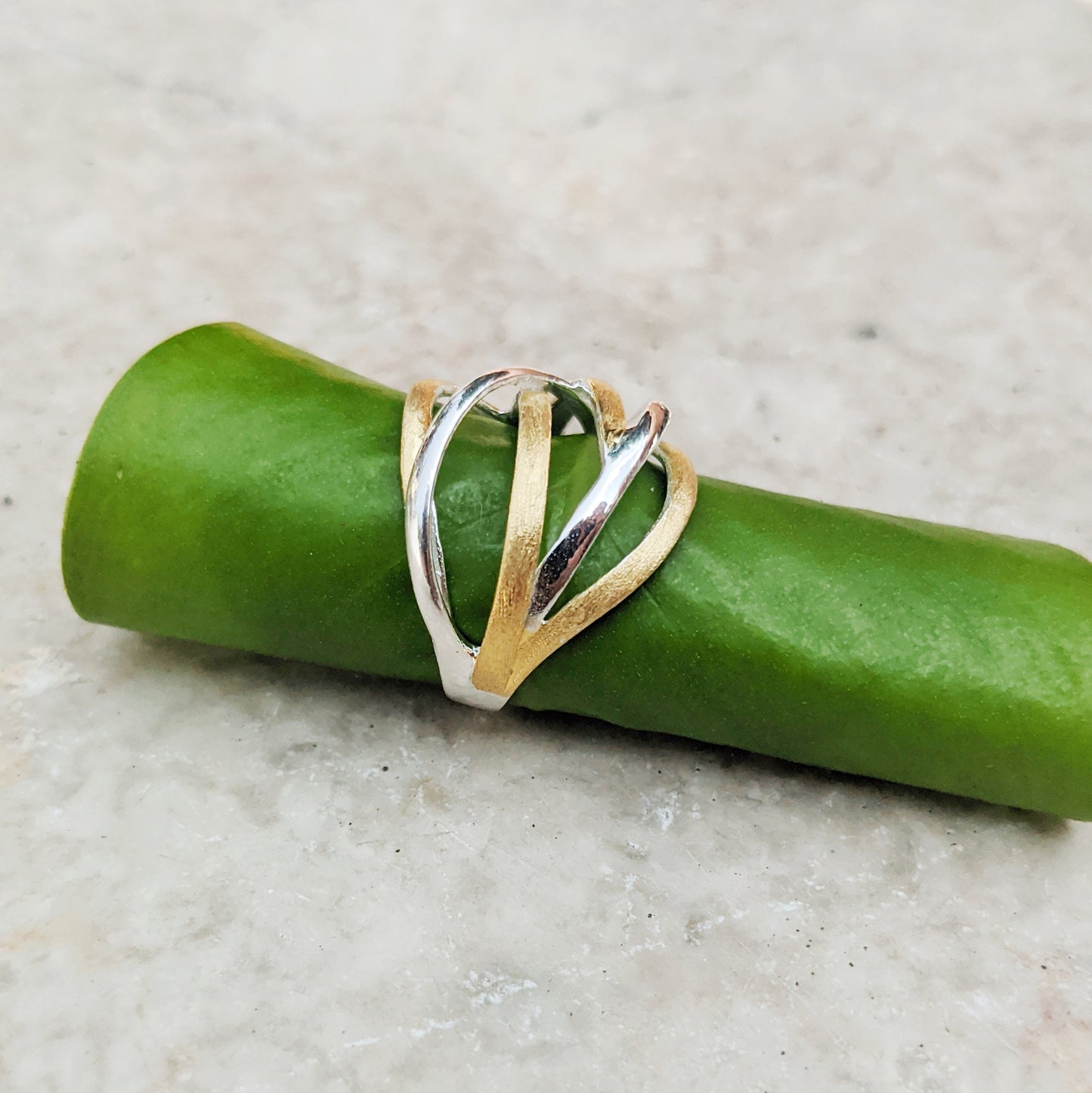 Gold and Silver multi-banded Ring