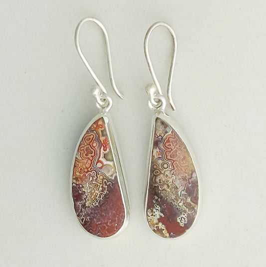 Pink Crazy Lace Agate Earrings