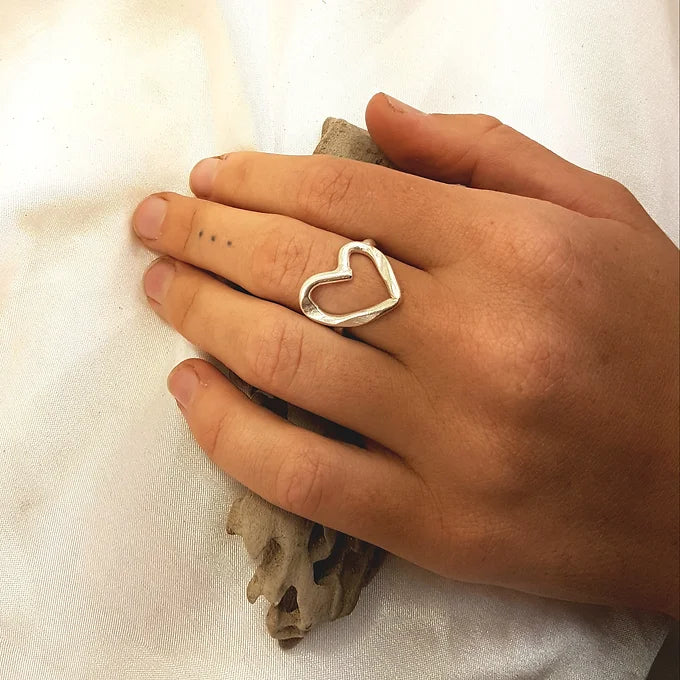 Sterling silver heart ring
