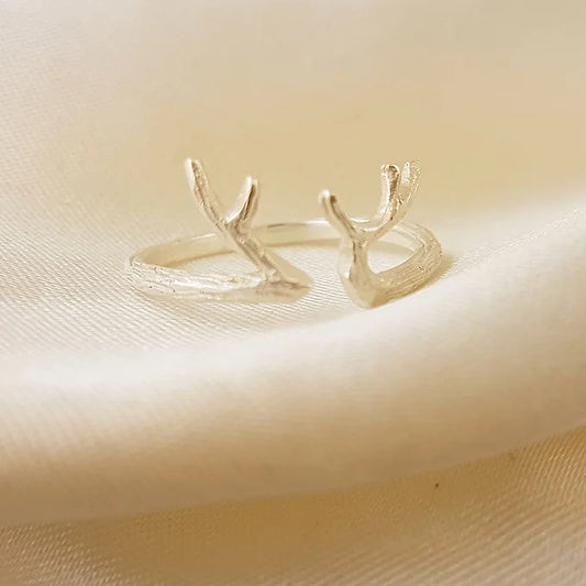 Sterling silver deer antler ring