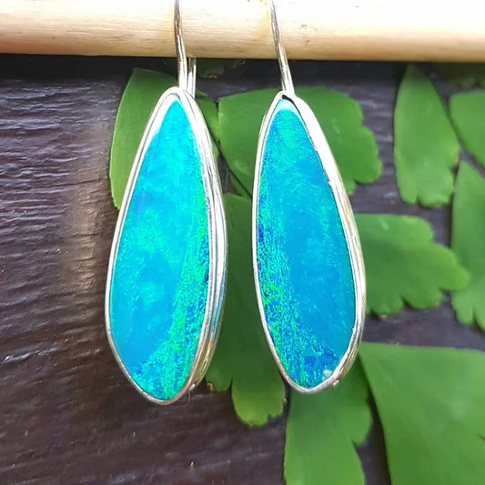 Australian doublet opal earrings