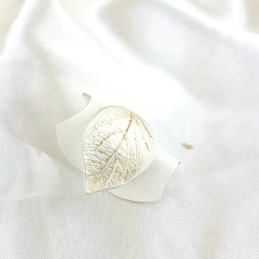 Sterling silver big leaf ring