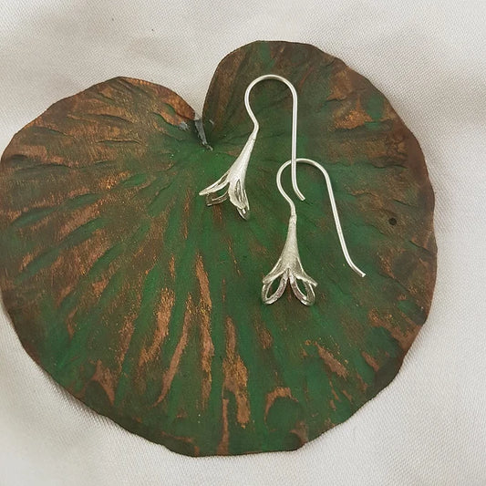 Sterling silver bell flower earrings