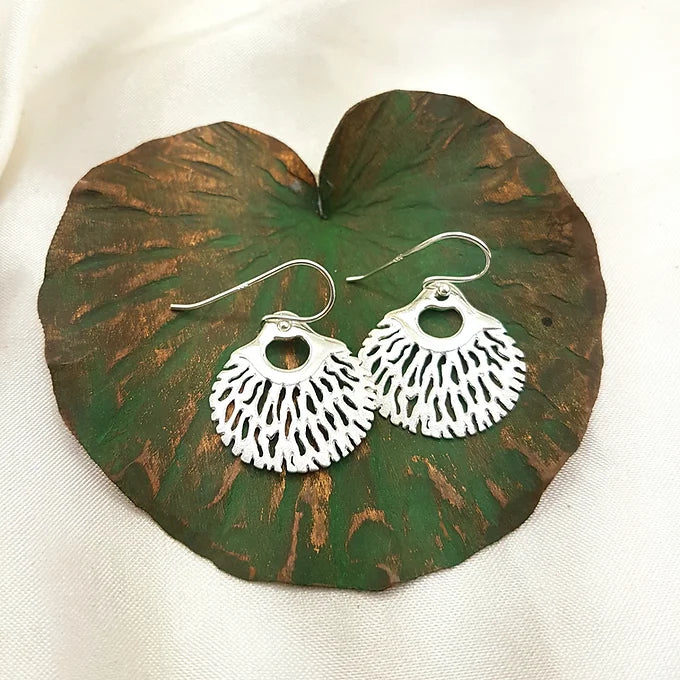 Sterling silver coral earrings