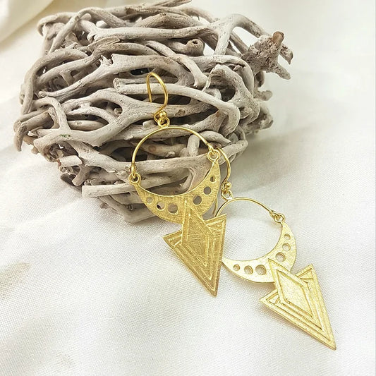 Moroccan gold tribal earrings