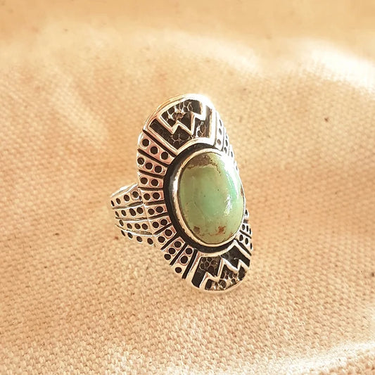 Green Turquoise Handmade Silver Ring