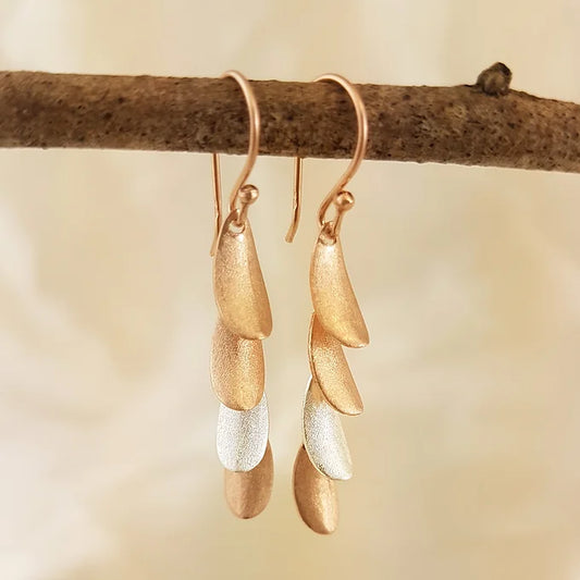 Rose gold & sterling silver Goddess Ceres earrings