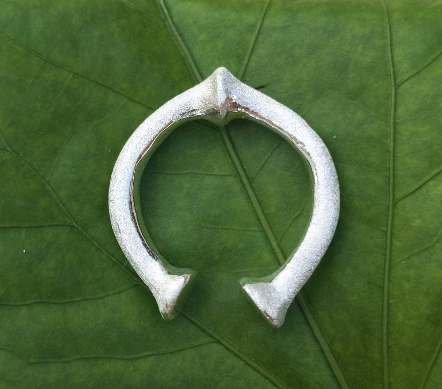 Ethnic Brushed Silver Ring