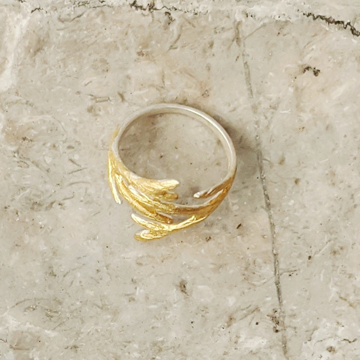 Gold and Silver Antler Ring